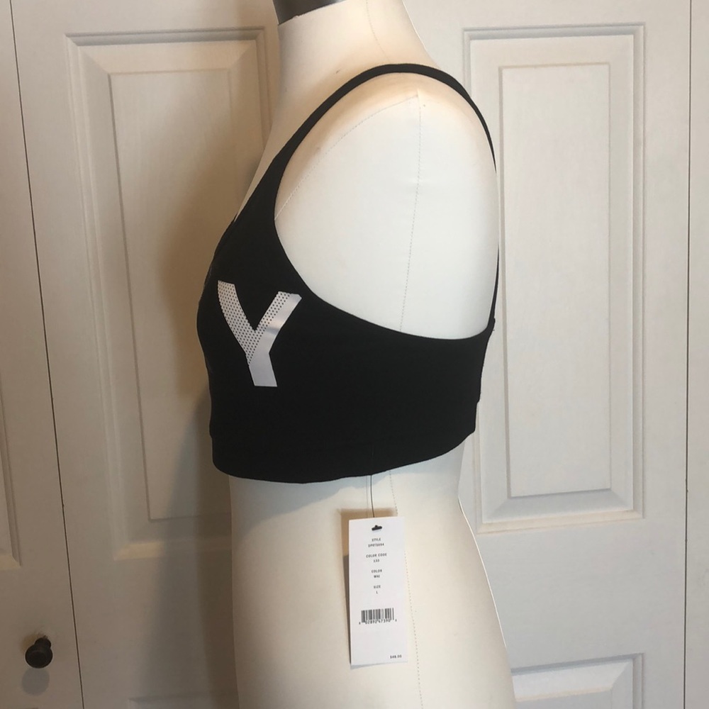 NWT DKNY Strappy Black and White Sports Bra - Picture 6 of 8